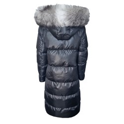 Дълго яке с пух от Сребърна лисица City Angels Jeans, Черно, 6863 Дълго яке с пух от Сребърна лисица City Angels Jeans, Черно, 6863
